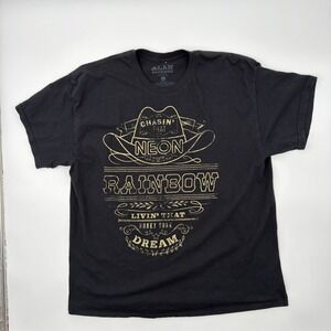 Alan Jackson Chasin' That Neon Rainbow T-Shirt Mens XL Black Country‎ Music Tee